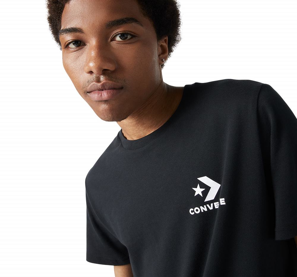 Camiseta Converse Stacked Logo Homem Pretas 275619UIS